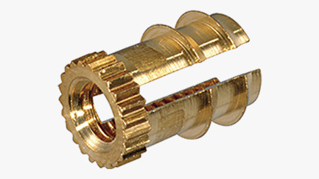 Threaded inserts for press-in with expansion anchoring for wooden and soft plastic materials