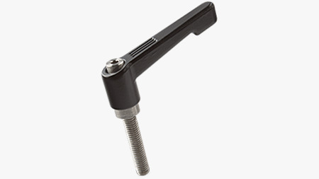 Lever handles with threaded stud, adjustable