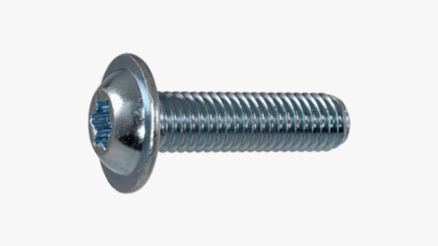 Buttonhead flangebolt med indv. 6-rund kærv - elzink blå