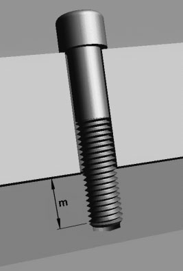 Lỗ tịt Blindhole - Screw thread is ending inside the application
