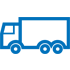 Piktogramm mit einem blauem LKW