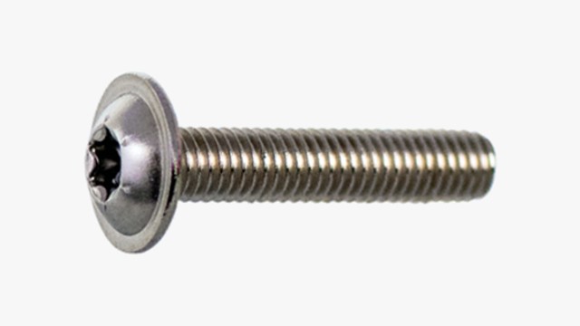 Buttonhead flangebolt med indv. 6-rund kærv - rustfrit stål A2