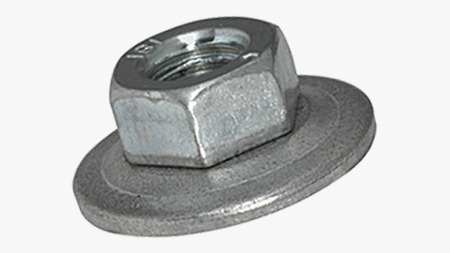 Hex nuts with integrated locking washer