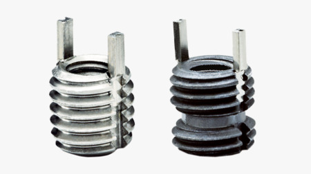 Threaded inserts with kee-locking