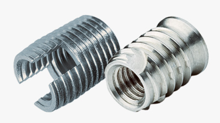 Threaded inserts self-cutting for light metal and plastic materials