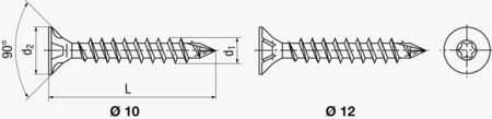 BN 21600 SPAX® Undersænkhoved skruer til trækonstruktioner med fuld gevind og indvendig 6-rund kærv T-STAR plus med CUT-spids