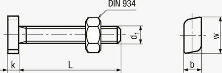 BN 267 Suspension bolts with hex nut