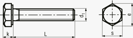 BN 40072 Sekskantskruer med fuldt gevind, metrisk fingevind
