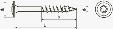 BN 20537 SPAX® 梅花穴T-STAR plus圓華司頭螺絲 用於木材結構 帶4CUT切削尾