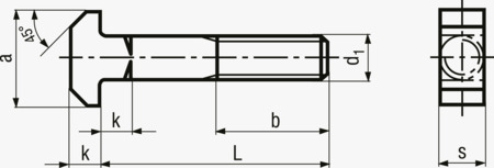 BN 256 Hammerhovedskruer med firkant