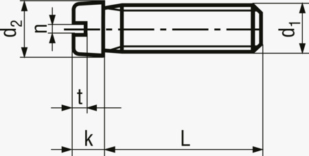 BN 404 Cylinderhoved skruer med lille hoved og kærv