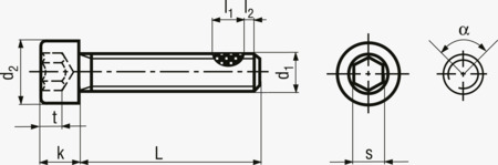 BN 8706 Cylinderhoved skruer med indvendig sekskanthul og TufLok® gevindlås, med fuldt gevind