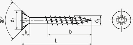 BN 20545 SPAX® 平頭內梅花塑板螺絲 木質結構，半牙 帶4CUT切削尾
