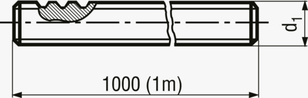 BN 420 Husillos con rosca trapezoidal <b>1 metro</b>
