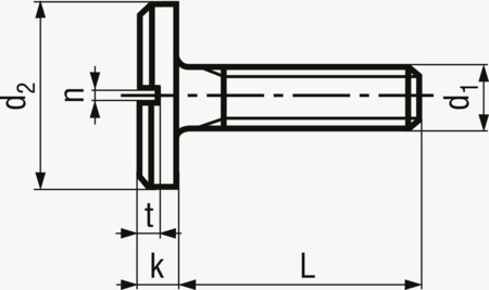 BN 405 Śruby z łbem walcowym zaokrąglonym powiększonym z rowkiem