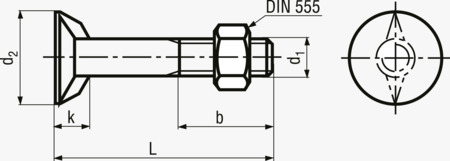 BN 251 平頭雙榫螺栓 附六角螺帽