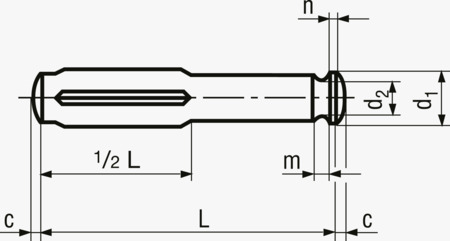 BN 1385 割槽銷 type C, 具1/2長的溝槽