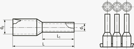 BN 22323 Embouts sur bobine avec isolation PP pour fils multinorme, en bande <B>Standard 1D</B>