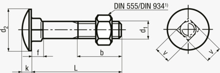BN 248 圓頭馬車螺栓 附六角螺帽