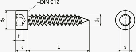 BN 5359 有頭內六角穴自攻螺絲 錐尾