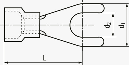 BN 22509 Quetschkabelschuhe Gabelform mit PA-Isolation
