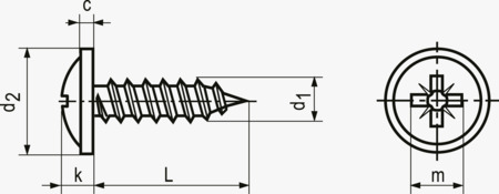 BN 30904 Flangehoved pladeskruer med krydskærv Pozidriv form Z og spids form C