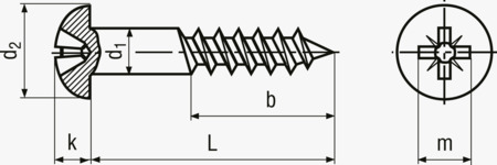 BN 5946 Panhoved træskruer med krydskærv Pozidriv form Z
