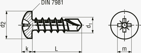 BN 85320 Viti autoperforanti a testa bombata con impronta a croce Pozidriv forma Z