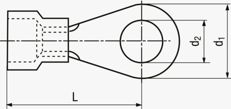BN 22506 Nepájená lisovací kabelová očka  s PA izolací, prstencový tvar