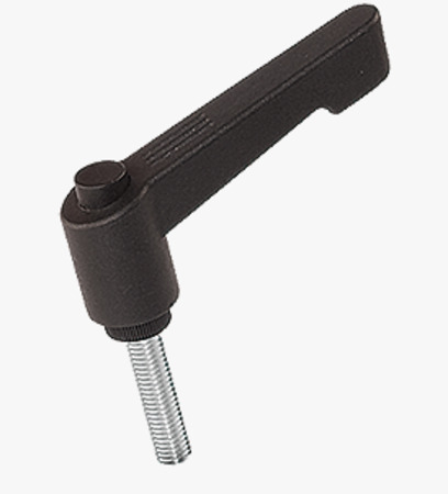 BN 2965 FASTEKS® FAL Adjustable handles with threaded stud and plastic push-button, slim design