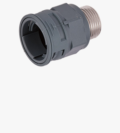 BN 22686 REIKU® VM GRG, Pg Straight connectors with integrated seal and male metal thread