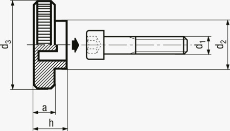 BN 238 Rändelhauben für Zylinderschrauben mit Innensechskant (ohne Schrauben)