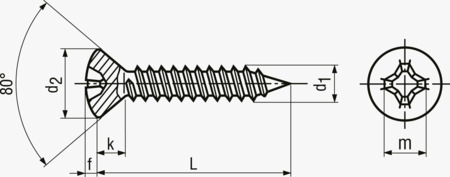 BN 697 Linsehoved pladeskruer med krydskærv Phillips form H og spids form C