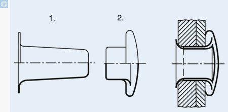 BN 946 管狀鉚釘 鉚釘本體, 用於帶有二個管狀部件的鉚釘