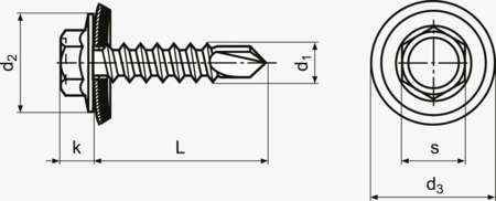 BN 6031 Building screws self-drilling type with sealing washer