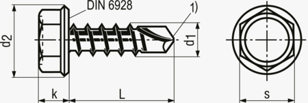 BN 1880 ecosyn® drill Hex head self-drilling screws