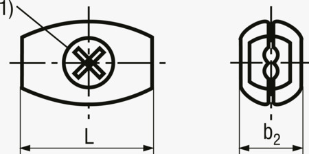 BN 298 Zaciski rynienkowe do liny stalowej o kształcie owalnym