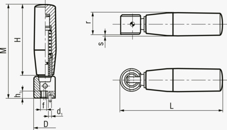 BN 14292 ELESA® IR.612 Umlegegriffe mit Arretierung Bolzen mit Doppelführung Stahl brüniert