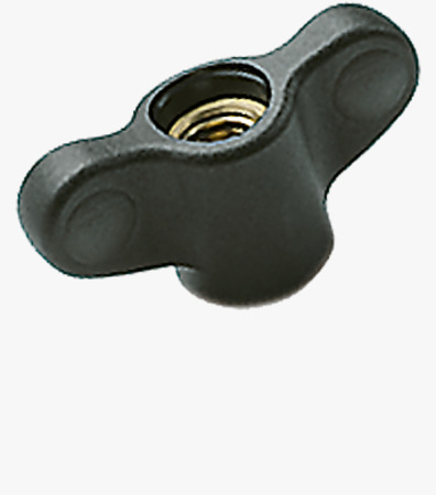 BN 21218 ELESA® CWN-FP Wing nuts with brass boss and tapped throug-hole