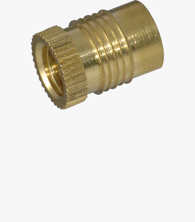 BN 1936 Press-in threaded inserts without head, with straight knurled head, for thermoplastics