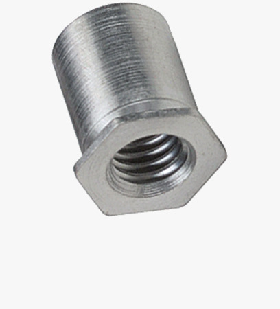 BN 26635 PEM® SO4 Separadores roscados insertables abiertos, para acero inoxidable y otros metales