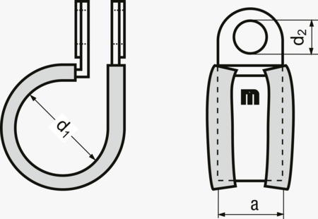 BN 20573 MIKALOR P-Clip Spony s pryžovým páskem pro nízký tlak