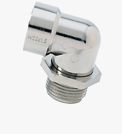 BN 22064 JACOB® Elbows 90° with locknut with metric internal and external thread