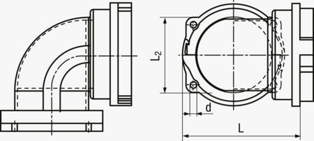 BN 22778 REIKU® PA SOG Conexiones de ángulo giratorias a 90° para tubos ondulados