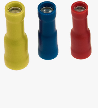 BN 22527 Female bullet terminals, fully insulated with PVC-insulation