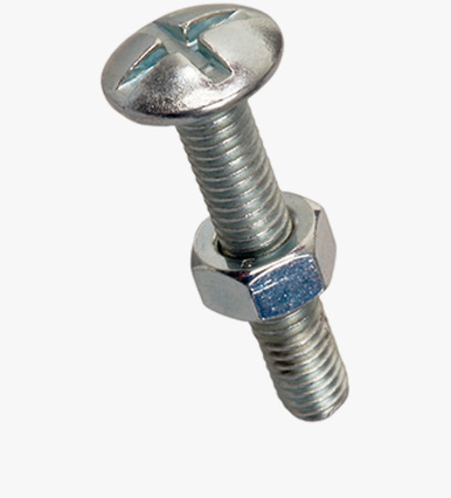 BN 80587 Slotted truss head machine screws with hexagon nuts, partially / fully threaded