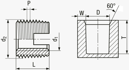 BN 37955 FASTEKS® FTI SC-02 Inserti filettati automaschianti con intaglio maschiante, per metalli leggeri, termoplastici e duroplastici