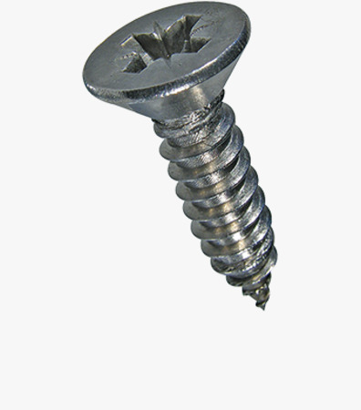 BN 80591 Pozi flat countersunk head tapping screws form Z, with cone end type C