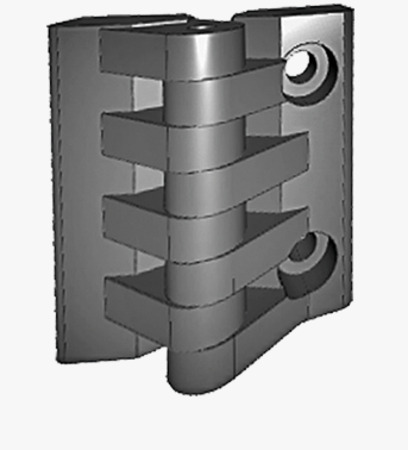 BN 13499 ELESA® CFA-p-CH 鉸鏈 帶鍍鎳鋼螺紋芯桿和圓柱頭螺絲所需的通孔
