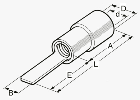 BN 20386 BM Stiftkabelschuhe flach mit PVC-Isolation